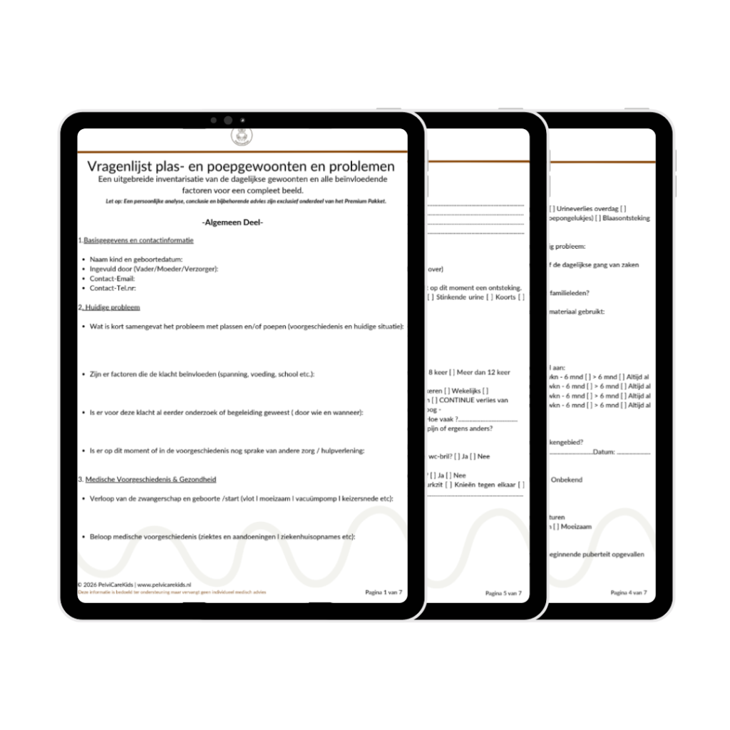 Mock-up van de download Vragenlijst plas- en poepgewoonten en problemen