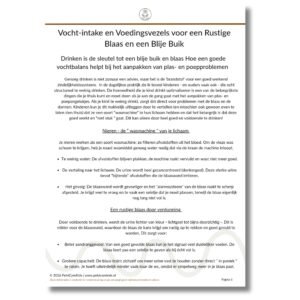 Vocht-intake en Voedingsvezels voor een Rustige Buik