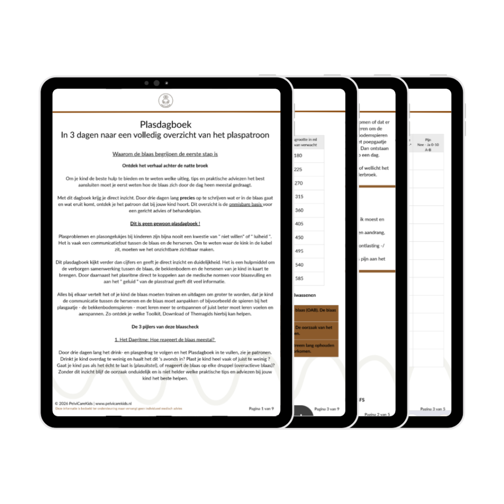 Mock-up van de download plasdagboek en poepdagboek
